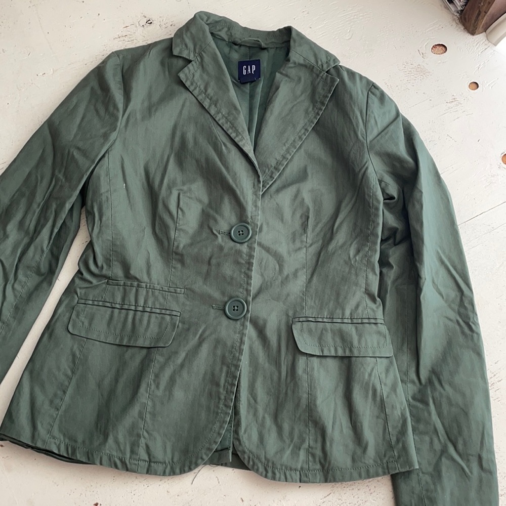 [ Gap Dark Green Double Button Collared Blazer ] 4 - image 1
